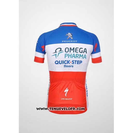 2012 Maillot Ciclismo Omega Pharma Quick Step Champion France Manches Courtes et Cuissard